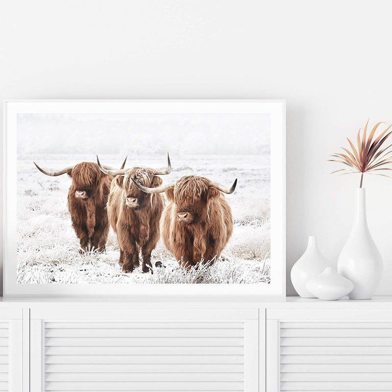 Highland Cows-The Paper Tree-Artwork,bohemian,boho,CATTLE,framed,framed print,herd,highland bull,highland cattle,highland cow,landscape,nature,premium art print,TAN,wall art,Wall_Art,Wall_Art_Prints