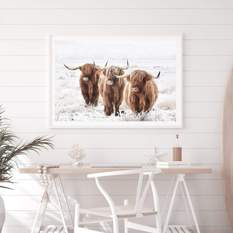 Highland Cows-The Paper Tree-Artwork,bohemian,boho,CATTLE,framed,framed print,herd,highland bull,highland cattle,highland cow,landscape,nature,premium art print,TAN,wall art,Wall_Art,Wall_Art_Prints