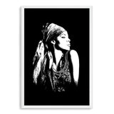 Boho Gypsy Silhouette-The Paper Tree-Abstract,Artwork,black,black & white,BLACK AND WHITE,bohemian,boho,gypsy,gypsy woman,monochrome,portrait,premium art print,tribal,wall art,Wall_Art,Wall_Art_Prints