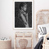 Boho Tribal Woman II-The Paper Tree-Artwork,black,black & White,black and white,bohemian,boho,gypsy,gypsy woman,monochrome,portrait,premium art print,tribal,wall art,Wall_Art,Wall_Art_Prints