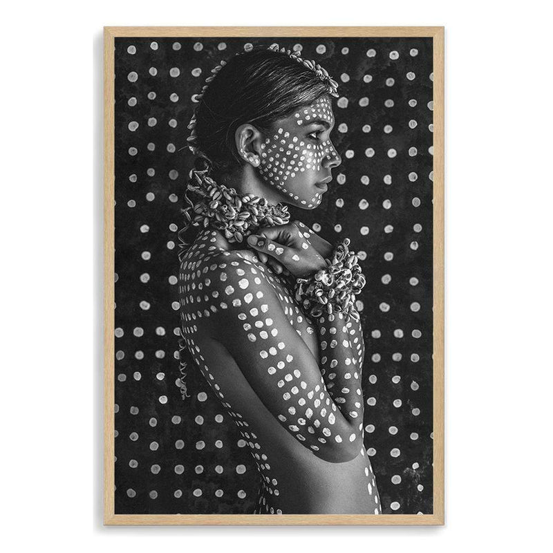 Boho Tribal Woman II-The Paper Tree-Artwork,black,black & White,black and white,bohemian,boho,gypsy,gypsy woman,monochrome,portrait,premium art print,tribal,wall art,Wall_Art,Wall_Art_Prints