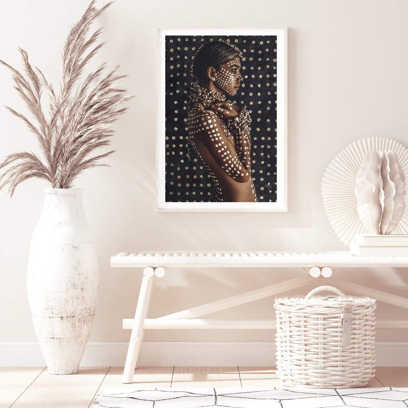 Boho Tribal Woman-The Paper Tree-Artwork,bohemian,boho,gypsy,gypsy woman,portrait,premium art print,TAN,tribal,wall art,Wall_Art,Wall_Art_Prints