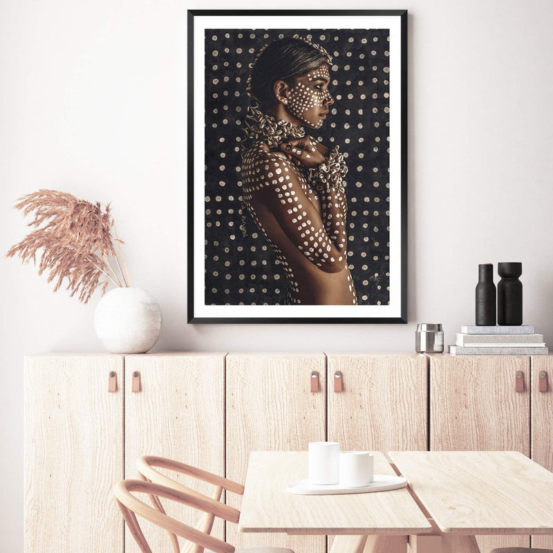 Boho Tribal Woman-The Paper Tree-Artwork,bohemian,boho,gypsy,gypsy woman,portrait,premium art print,TAN,tribal,wall art,Wall_Art,Wall_Art_Prints