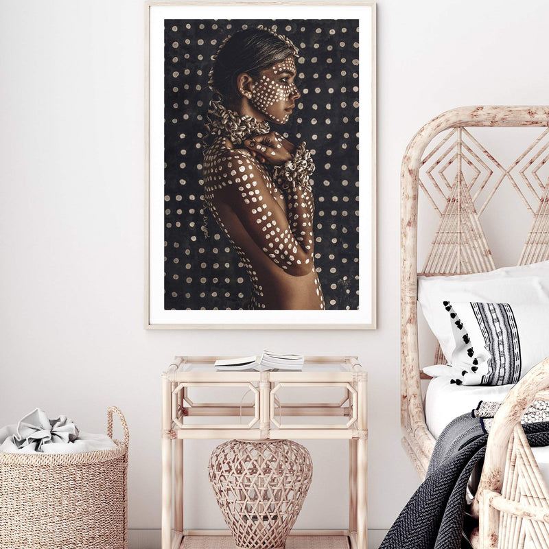 Boho Tribal Woman-The Paper Tree-Artwork,bohemian,boho,gypsy,gypsy woman,portrait,premium art print,TAN,tribal,wall art,Wall_Art,Wall_Art_Prints