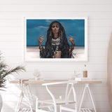 Moroccan Gypsy Woman-The Paper Tree-Artwork,blue,boho,GYPSY,GYPSY WOMAN,landscape,moroccan,morocco,premium art print,TRIBAL,TRIBAL WOMAN,wall art,Wall_Art,Wall_Art_Prints