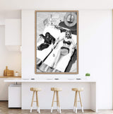 Vintage Sunbathers II-The Paper Tree-Artwork,black & white,BLACK AND WHITE,boho,chimpanzee,fashion,feature female,female,feminine,hamptons,monochrome,palm springs,portrait,premium art print,retro,retro wall art,sunbake,sunbaker,sunbathing,Vintage,Vintage Artwork,vintage wall art,wall art,Wall_Art,Wall_Art_Prints,woman