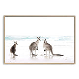 Kangaroos On The Beach-The Paper Tree-animals,Art_Prints,Artwork,australian,Australian animals,australian art,australian landscape,BEACH,boho,coastal,COASTAL ART,Designer,hamptons,kangaroo,kangaroo's,landscape,nature,neutral,premium art print,travel,wall art,Wall_Art,Wall_Art_Prints,white