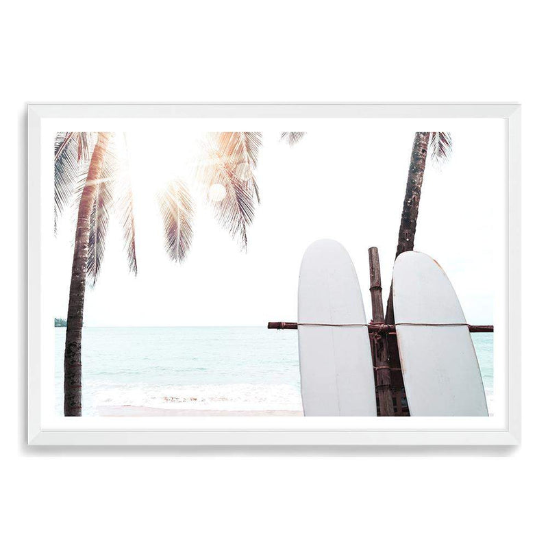 Surfers Sunset-The Paper Tree-beach,boho,coast,coastal,hamptons,landscape,neutral,premium art print,sand,shore,surf,surf board,surfer,wall art,Wall_Art,Wall_Art_Prints,wood