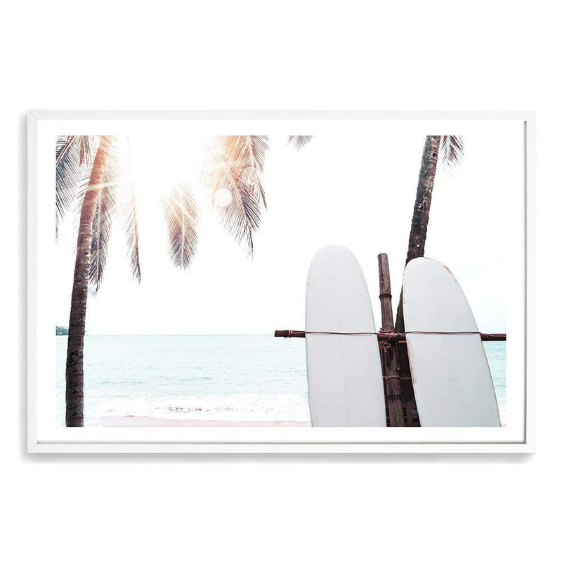 Surfers Sunset-The Paper Tree-beach,boho,coast,coastal,hamptons,landscape,neutral,premium art print,sand,shore,surf,surf board,surfer,wall art,Wall_Art,Wall_Art_Prints,wood