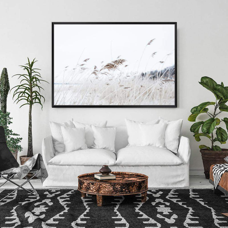 Reeds In The Breeze-The Paper Tree-beach,boho,coast,coastal,grass,hamptons,nature,neutral,pampas grass,premium art print,reeds,sand,shore,tall grass,wall art,Wall_Art,Wall_Art_Prints