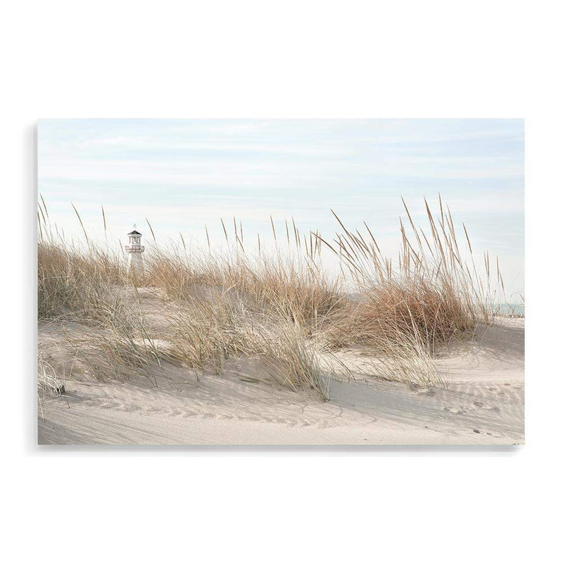 The Lighthouse-The Paper Tree-beach,boho,coastal,coastal grass,coastal reeds,grass,hamptons,landscape,lighthouse,neutral,premium art print,reeds,shore,tall grass,wall art,Wall_Art,Wall_Art_Prints