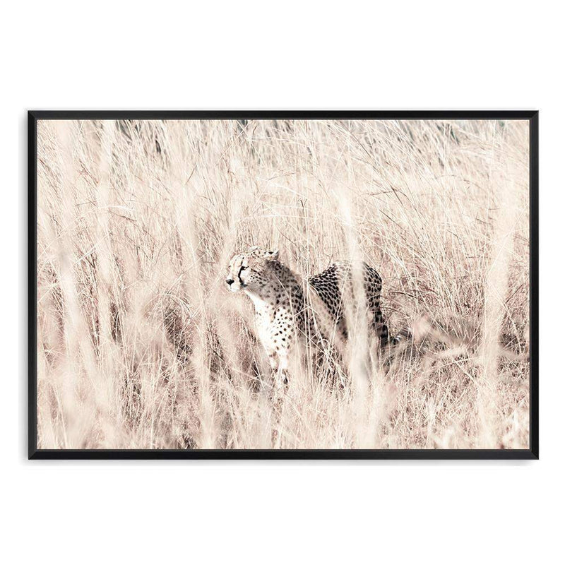 Cheetah In The Grass-The Paper Tree-africa,african,animal,boho,cat,cheetah,grass,landscape,nature,neutral,premium art print,tall grass,wall art,Wall_Art,Wall_Art_Prints