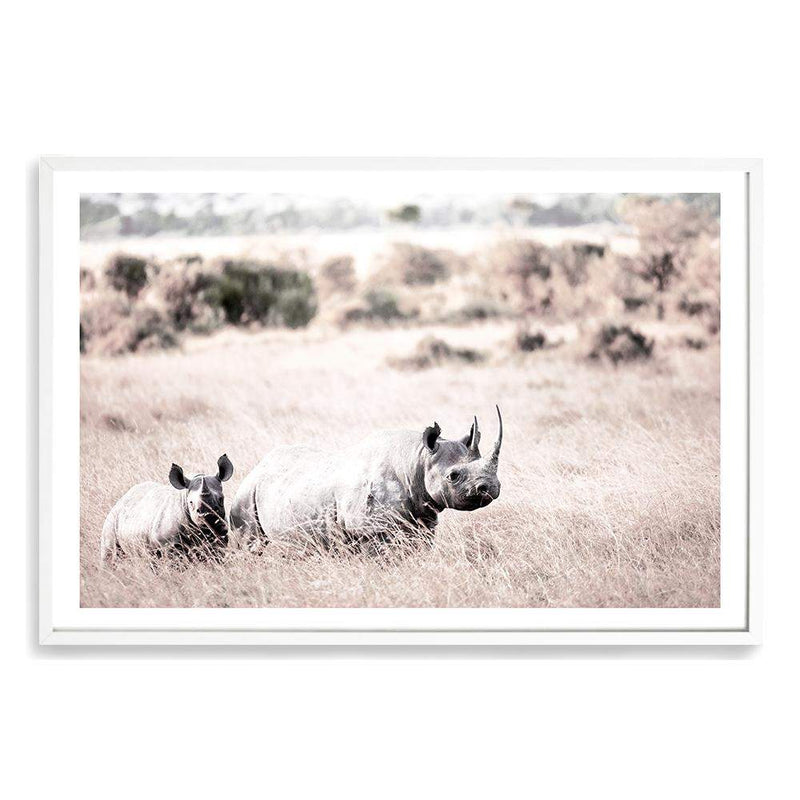 Rhinos-The Paper Tree-Africa,African,Animal,Animals,boho,nature,neutral,premium art print,rhino,wall art,Wall_Art,Wall_Art_Prints