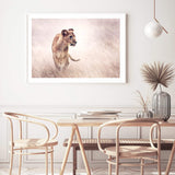 Lion On The Prowl-The Paper Tree-Africa,African,Animal,boho,cat,hunt,Hunting,landscape,leo,lion,nature,neutral,premium art print,TAN,wall art,Wall_Art,Wall_Art_Prints