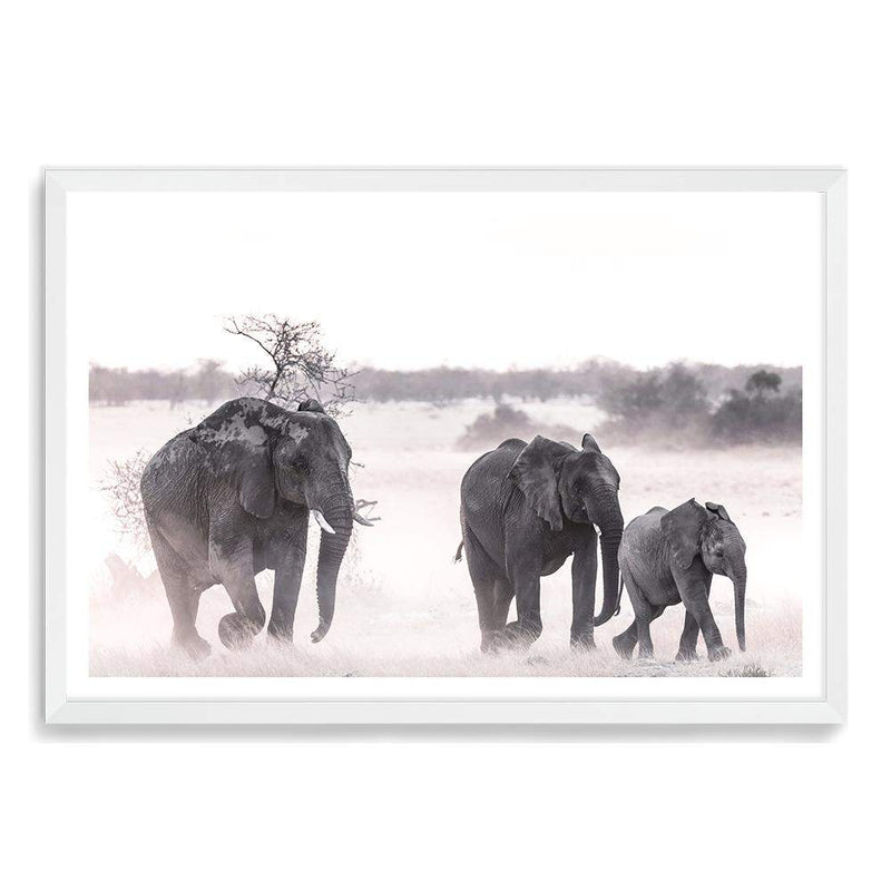 Elephants-The Paper Tree-africa,african,animal,boho,elephant,elephants,herd,landscape,nature,neutral,premium art print,wall art,Wall_Art,Wall_Art_Prints