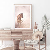 Lion On The Prowl II-The Paper Tree-africa,african,animal,boho,leo,lion,nature,neutral,portrait,premium art print,TAN,wall art,Wall_Art,Wall_Art_Prints