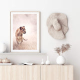 Lion On The Prowl II-The Paper Tree-africa,african,animal,boho,leo,lion,nature,neutral,portrait,premium art print,TAN,wall art,Wall_Art,Wall_Art_Prints