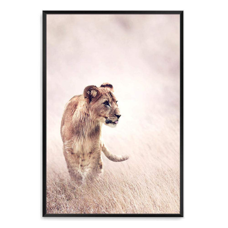 Lion On The Prowl II-The Paper Tree-africa,african,animal,boho,leo,lion,nature,neutral,portrait,premium art print,TAN,wall art,Wall_Art,Wall_Art_Prints