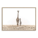 Giraffe Mother & Calf-The Paper Tree-africa,african,animal,baby,boho,calf,giraffe,giraffes,landscape,maternal,mother,nature,neutral,premium art print,wall art,Wall_Art,Wall_Art_Prints