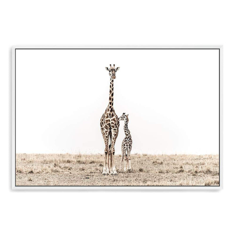 Giraffe Mother & Calf-The Paper Tree-africa,african,animal,baby,boho,calf,giraffe,giraffes,landscape,maternal,mother,nature,neutral,premium art print,wall art,Wall_Art,Wall_Art_Prints