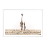 Giraffe Mother & Calf-The Paper Tree-africa,african,animal,baby,boho,calf,giraffe,giraffes,landscape,maternal,mother,nature,neutral,premium art print,wall art,Wall_Art,Wall_Art_Prints