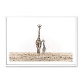 Giraffe Mother & Calf-The Paper Tree-africa,african,animal,baby,boho,calf,giraffe,giraffes,landscape,maternal,mother,nature,neutral,premium art print,wall art,Wall_Art,Wall_Art_Prints