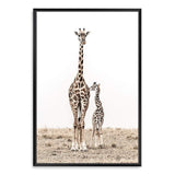 Giraffe Mother & Calf-The Paper Tree-africa,african,animal,boho,giraffe,maternal,nature,neutral,portrait,premium art print,wall art,Wall_Art,Wall_Art_Prints