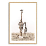 Giraffe Mother & Calf-The Paper Tree-africa,african,animal,boho,giraffe,maternal,nature,neutral,portrait,premium art print,wall art,Wall_Art,Wall_Art_Prints