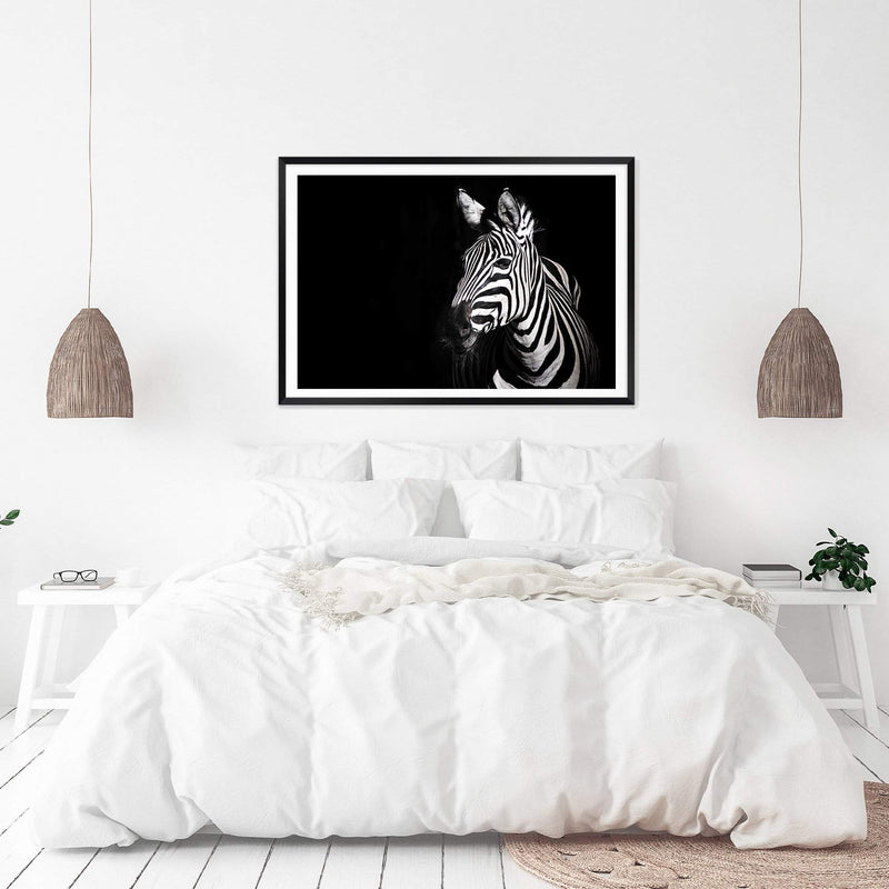 A Zebra's Stipes-The Paper Tree-africa,african,animal,black,black & white,black and white,horse,landscape,minimal,monochrome,premium art print,stripes,wall art,Wall_Art,Wall_Art_Prints,zebra