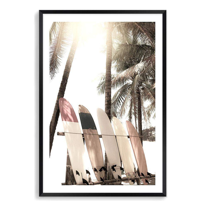 Surfers Sunset II-The Paper Tree-beach,boho,coast,coastal,hamptons,hawaii,neutral,portrait,premium art print,sunset,surf,surf board,surfer,wall art,Wall_Art,Wall_Art_Prints