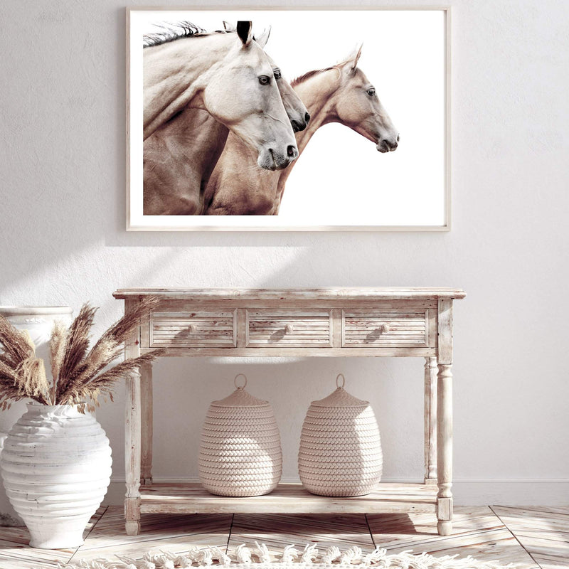 Palomino Horses-The Paper Tree-america,animal,Artwork,australia,beige,boho,cream,fawn,hamptons,horse,horses,landscape,moroccan,morocco,natural,nature,neutral,palomino,premium art print,stallion,tan,wall art,Wall_Art,Wall_Art_Prints,white