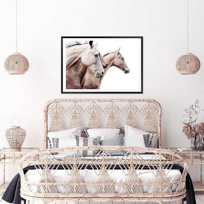 Palomino Horses-The Paper Tree-america,animal,Artwork,australia,beige,boho,cream,fawn,hamptons,horse,horses,landscape,moroccan,morocco,natural,nature,neutral,palomino,premium art print,stallion,tan,wall art,Wall_Art,Wall_Art_Prints,white