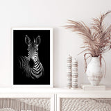 Zebra-The Paper Tree-africa,african,animal,black,black & white,horse,minimalist,monochrome,portrait,premium art print,scandi,wall art,Wall_Art,Wall_Art_Prints,zebra