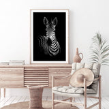 Zebra-The Paper Tree-africa,african,animal,black,black & white,horse,minimalist,monochrome,portrait,premium art print,scandi,wall art,Wall_Art,Wall_Art_Prints,zebra