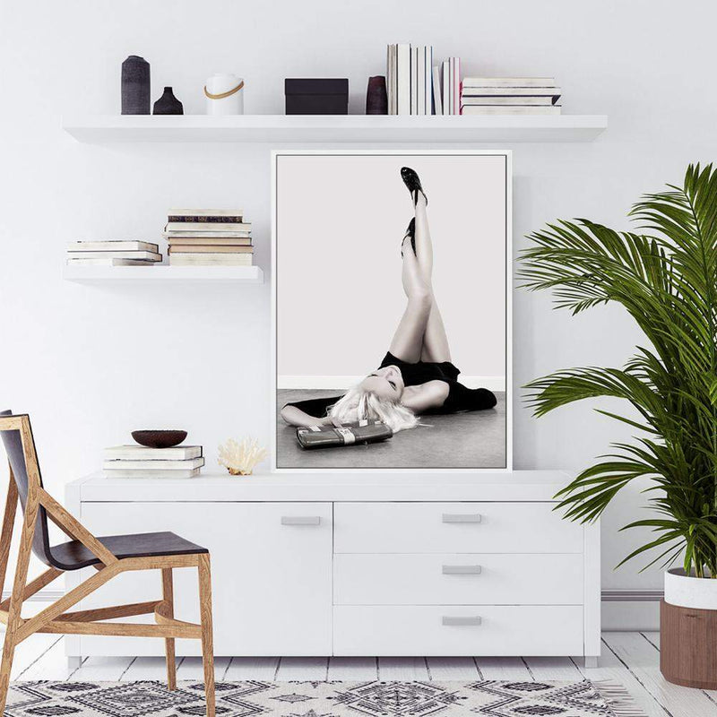 Legs For Days-The Paper Tree-beautiful,black & white,black and white,designer,eclectic,legs,minimalist,neutral,portrait,premium art print,scandi,stockings,trendy,unique,wall art,Wall_Art,Wall_Art_Prints,woman