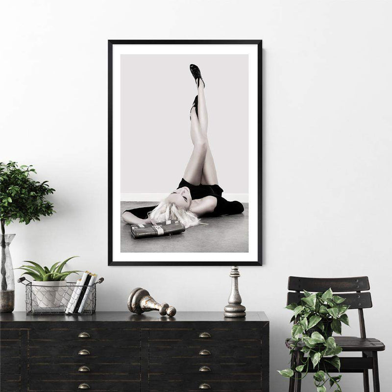 Legs For Days-The Paper Tree-beautiful,black & white,black and white,designer,eclectic,legs,minimalist,neutral,portrait,premium art print,scandi,stockings,trendy,unique,wall art,Wall_Art,Wall_Art_Prints,woman