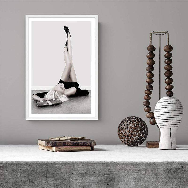 Legs For Days-The Paper Tree-beautiful,black & white,black and white,designer,eclectic,legs,minimalist,neutral,portrait,premium art print,scandi,stockings,trendy,unique,wall art,Wall_Art,Wall_Art_Prints,woman