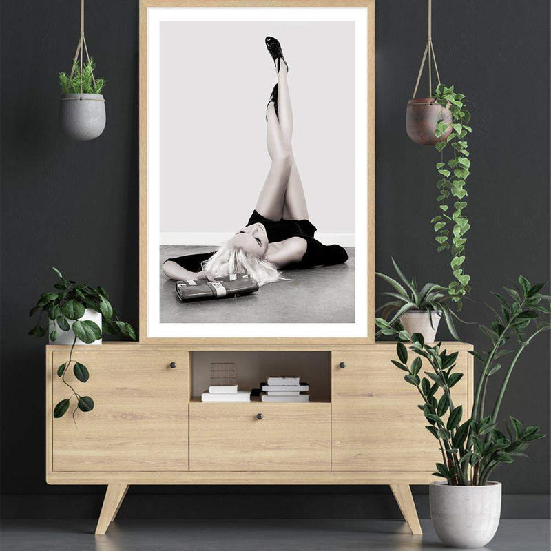 Legs For Days-The Paper Tree-beautiful,black & white,black and white,designer,eclectic,legs,minimalist,neutral,portrait,premium art print,scandi,stockings,trendy,unique,wall art,Wall_Art,Wall_Art_Prints,woman