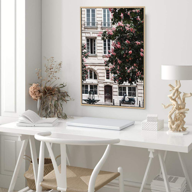 The French Facade-The Paper Tree-architecture,balcony,blossom,building,european,flowers,france,french,neutral,paris,portrait,premium art print,structure,tree,wall art,Wall_Art,Wall_Art_Prints