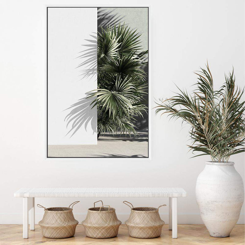 Palms Edge-The Paper Tree-abstract,america,architecture,boho,building,green,hamptons,lines,minimalist,palm frond,palm springs,plam,plam tree,portrait,premium art print,retro,scandi,vintage,wall art,Wall_Art,Wall_Art_Prints,white