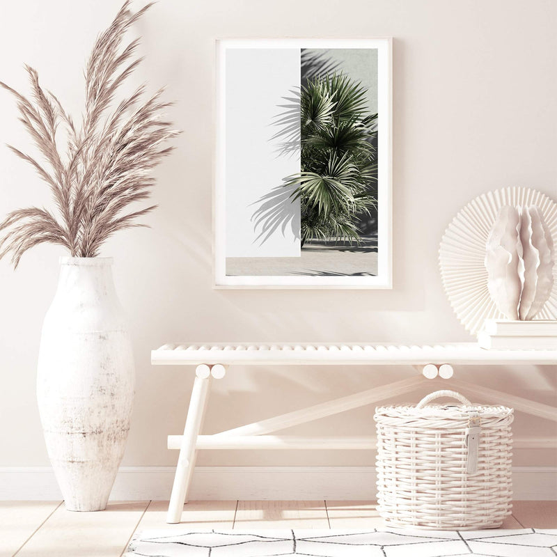 Palms Edge-The Paper Tree-abstract,america,architecture,boho,building,green,hamptons,lines,minimalist,palm frond,palm springs,plam,plam tree,portrait,premium art print,retro,scandi,vintage,wall art,Wall_Art,Wall_Art_Prints,white