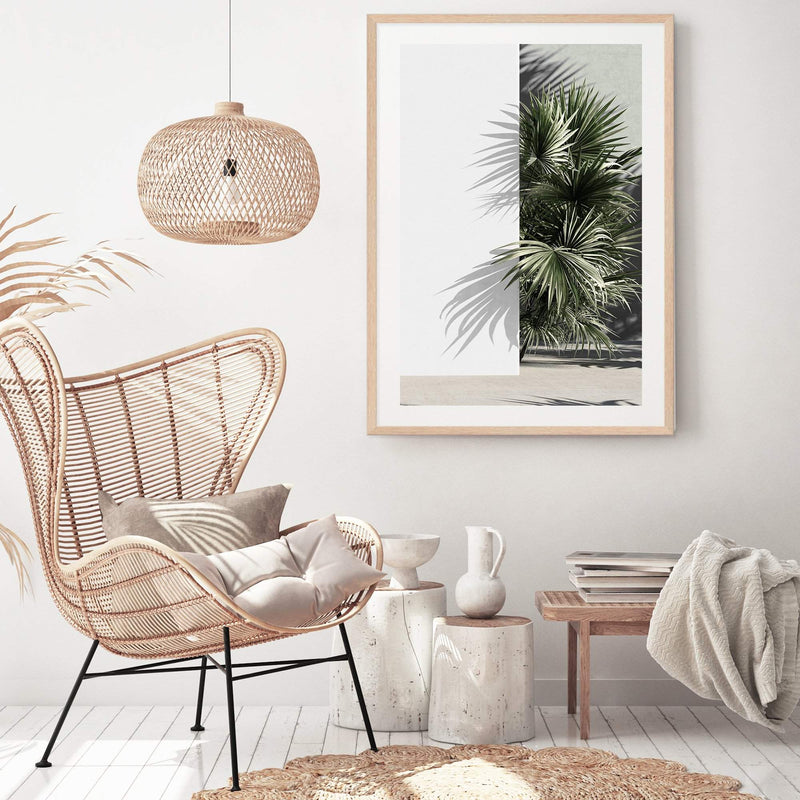 Palms Edge-The Paper Tree-abstract,america,architecture,boho,building,green,hamptons,lines,minimalist,palm frond,palm springs,plam,plam tree,portrait,premium art print,retro,scandi,vintage,wall art,Wall_Art,Wall_Art_Prints,white