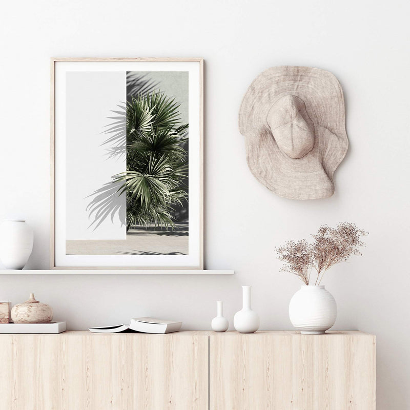 Palms Edge-The Paper Tree-abstract,america,architecture,boho,building,green,hamptons,lines,minimalist,palm frond,palm springs,plam,plam tree,portrait,premium art print,retro,scandi,vintage,wall art,Wall_Art,Wall_Art_Prints,white