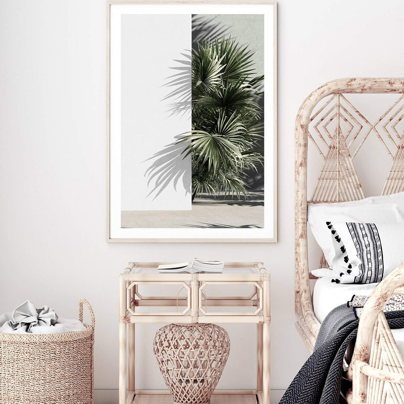 Palms Edge-The Paper Tree-abstract,america,architecture,boho,building,green,hamptons,lines,minimalist,palm frond,palm springs,plam,plam tree,portrait,premium art print,retro,scandi,vintage,wall art,Wall_Art,Wall_Art_Prints,white