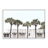 Palms On The Strip-The Paper Tree-ARCHITECTURE,blue,boho,DESIGNER,hamptons,landscape,MIAMI,OLD BUILDING,PALM,PALM TREE,PALMS,premium art print,Vintage,vintage wall art,wall art,Wall_Art,Wall_Art_Prints,white