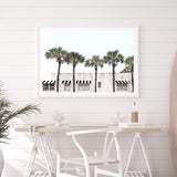 Palms On The Strip-The Paper Tree-ARCHITECTURE,blue,boho,DESIGNER,hamptons,landscape,MIAMI,OLD BUILDING,PALM,PALM TREE,PALMS,premium art print,Vintage,vintage wall art,wall art,Wall_Art,Wall_Art_Prints,white