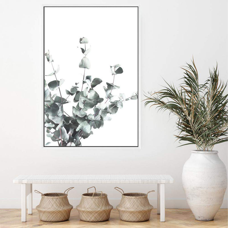 Eucalyptus Leaves-The Paper Tree-australia,australian,australian native,australiana,botanical,eucalyptus,green,gum,hamptons,leaf,leaves,minimalist,muted tone,native,portrait,premium art print,scandi,wall art,Wall_Art,Wall_Art_Prints,white