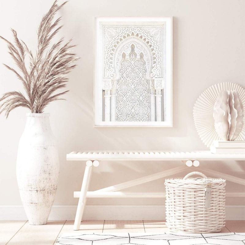 Moroccan Arch-The Paper Tree-Arch,Architecture,boho,door,minimalist,moroccan,moroccan Arch,morocco,neutral,portrait,premium art print,scandi,wall art,Wall_Art,Wall_Art_Prints,white