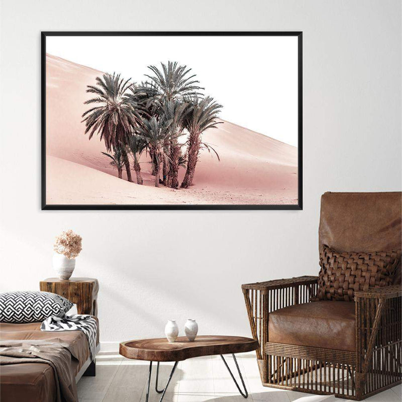 Desert Palms-The Paper Tree-boho,date palm,desert,landscape,moroccan,morocco,nature,orange,palm,palms,pastel,pink,plam trees,premium art print,TAN,wall art,Wall_Art,Wall_Art_Prints