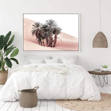 Desert Palms-The Paper Tree-boho,date palm,desert,landscape,moroccan,morocco,nature,orange,palm,palms,pastel,pink,plam trees,premium art print,TAN,wall art,Wall_Art,Wall_Art_Prints